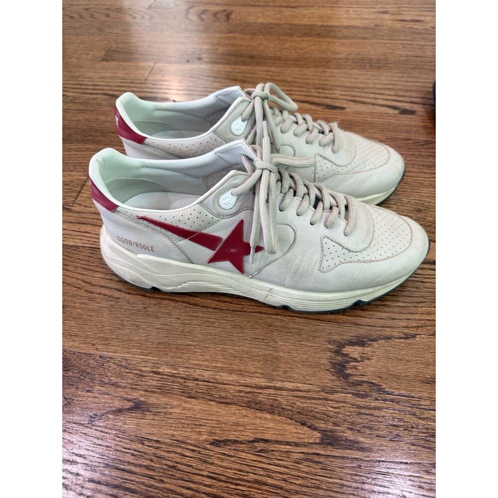 Golden Goose Running Sole Men’s Beige Perforated Leather Red Star EU 44 / US 11 - Picture 2 of 6
